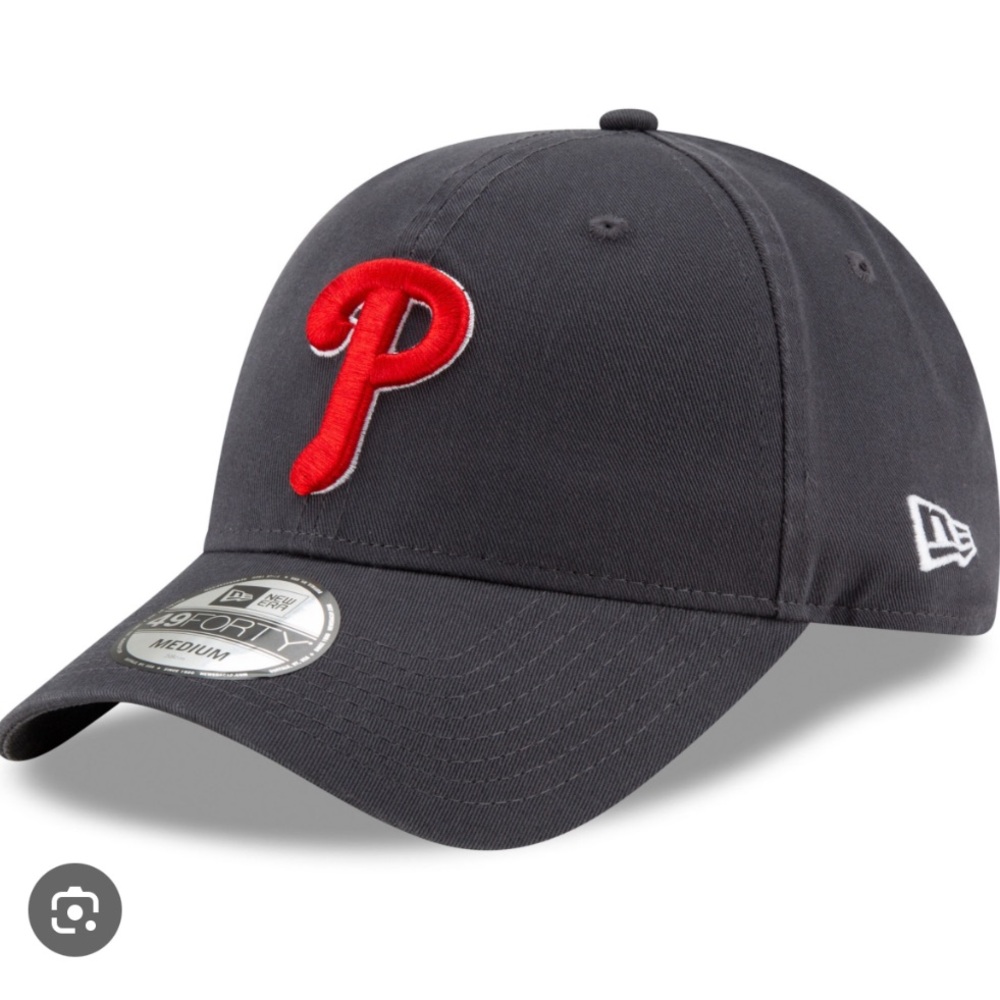 Men’s Philadelphia Phillies New Era Graphite Logo Core 49FORTY Fitted Hat Sz XL